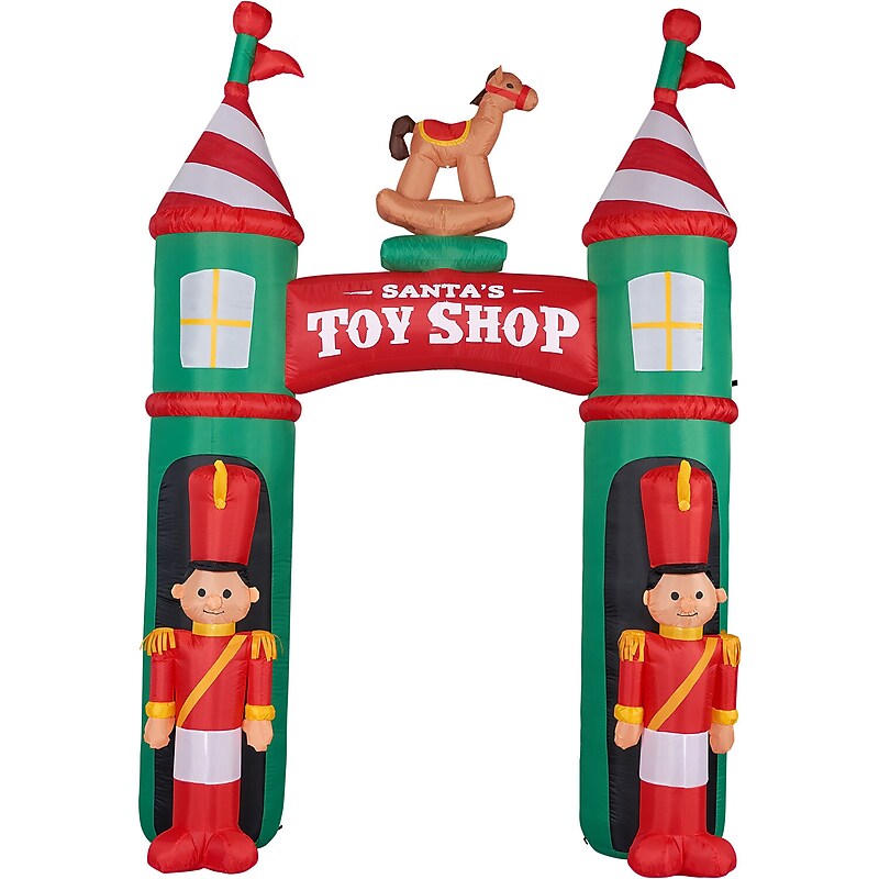 Fraser Hill Farm 10' Santa's Toy Shop Inflatable (FHFARCHWY081-L) image 1