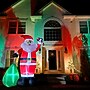 Fraser Hill Farm 10' Prelit African American Santa Holding Toy Sack Inflatable (FHFAASANTA101-L)~#|#~sp227529810_sc7