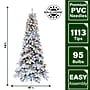 Fraser Hill Farm 7.5 ft. Slim White Tail Pine Snow-Flocked Pre-Lit Artificial Christmas Tree, 95 Lights (FFWT075-6SN)	~#|#~sp227529899_sc7