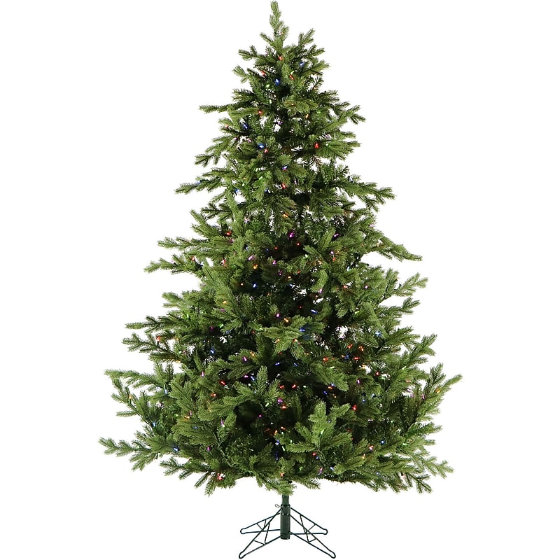 Fraser Hill Farm 7.5 ft. Woodside Pine Pre-Lit Artificial Christmas Tree, 900 Lights (FFWS075-6GREZ) image 1