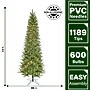 Fraser Hill Farm 7.5 ft. Winter Falls Slim-Silhouette Pre-Lit Artificial Christmas Tree, 600 Lights (FFWF075-5GR)	~#|#~sp227530021_sc7