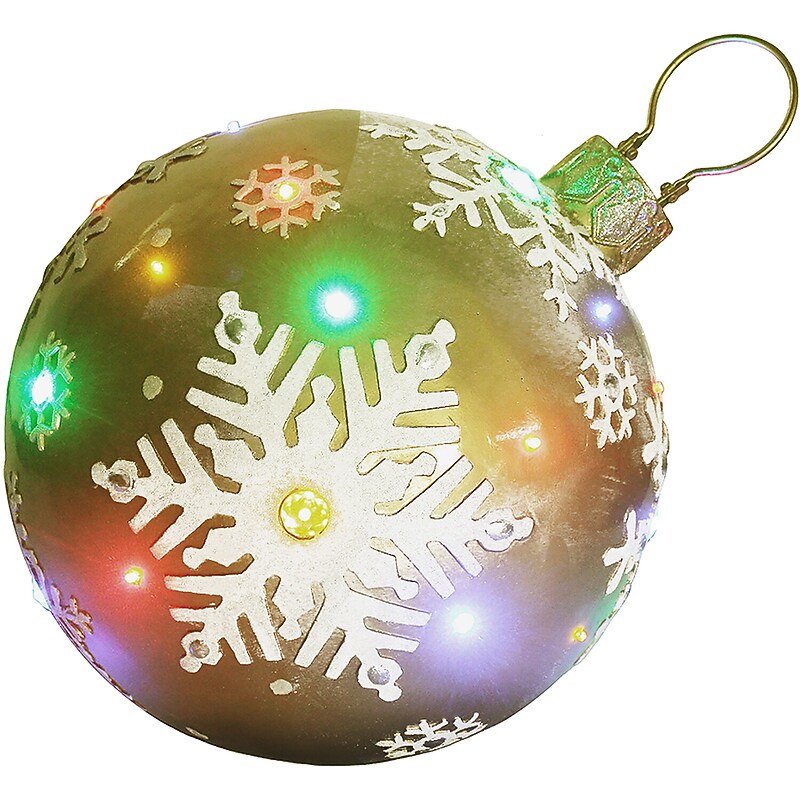 Fraser Hill Farm 18" Jeweled Ball Ornament w/Snowflake Design in Gold (FFRS018-ORN1-GLD) image 1