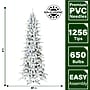 Fraser Hill Farm 9 ft. Slim Mountain Pine Flocked Pre-Lit Artificial Christmas Tree, 650 Lights (FFMPS090-6SN)	~#|#~sp227532040_sc7