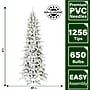 Fraser Hill Farm 9 ft. Slim Mountain Pine Flocked Pre-Lit Artificial Christmas Tree, 650 Lights (FFMPS090-5SN)	~#|#~sp227532214_sc7