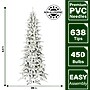 Fraser Hill Farm 6.5 ft. Slim Mountain Pine Flocked Pre-Lit Artificial Christmas Tree, 450 Lights (FFMPS065-5SN)	~#|#~sp227532228_sc7