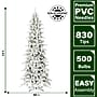 Fraser Hill Farm 7.5 ft. Slim Mountain Pine Flocked Pre-Lit Artificial Christmas Tree, 500 Lights (FFMPS075-5SN)	~#|#~sp227532261_sc7