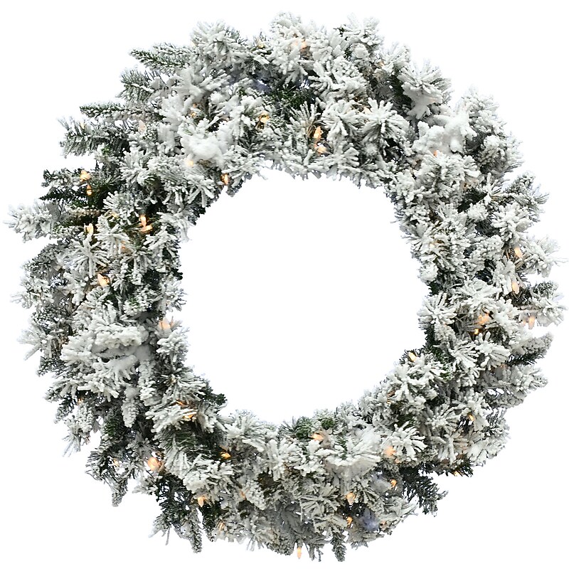 Fraser Hill Farm 36" Mountain Pine Flocked Wreath (FFMP036W-5SN) image 1