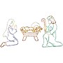 Fraser Hill Farm Christmas Giant Outdoor LED Lights, 3-Piece Nativity Set (FFCHLED003-NTV0-MTL)~#|#~sp227533580_sc7