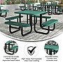 Flash Furniture Creekside Square Outdoor Picnic Table with Mesh Top and Seats, Green (SLFEMS46GN)~#|#~sp227538288_sc7