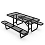 Flash Furniture Mantilla Rectangular Outdoor Picnic Table with Mesh Top and Seats, 6' Black (SLFEML72BK)~#|#~sp227538299_sc7