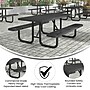 Flash Furniture Mantilla Rectangular Outdoor Picnic Table with Mesh Top and Seats, 6' Black (SLFEML72BK)~#|#~sp227538305_sc7