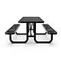 Flash Furniture Mantilla Rectangular Outdoor Picnic Table with Mesh Top and Seats, 6' Black (SLFEML72BK)~#|#~sp227538308_sc7