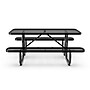 Flash Furniture Mantilla Rectangular Outdoor Picnic Table with Mesh Top and Seats, 6' Black (SLFEML72BK)~#|#~sp227538309_sc7