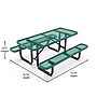 Flash Furniture Mantilla Rectangular Outdoor Picnic Table with Mesh Top and Seats, 6' Green (SLFEML72GN)~#|#~sp227538324_sc7