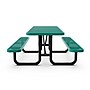 Flash Furniture Mantilla Rectangular Outdoor Picnic Table with Mesh Top and Seats, 6' Green (SLFEML72GN)~#|#~sp227538327_sc7