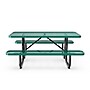 Flash Furniture Mantilla Rectangular Outdoor Picnic Table with Mesh Top and Seats, 6' Green (SLFEML72GN)~#|#~sp227538328_sc7