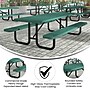 Flash Furniture Mantilla Rectangular Outdoor Picnic Table with Mesh Top and Seats, 8' Green (SLFEML96GN)~#|#~sp227538340_sc7