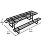Flash Furniture Mantilla Rectangular Outdoor Picnic Table with Mesh Top and Seats, 8' Black (SLFEML96BK)~#|#~sp227539169_sc7