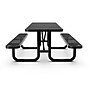 Flash Furniture Mantilla Rectangular Outdoor Picnic Table with Mesh Top and Seats, 8' Black (SLFEML96BK)~#|#~sp227539171_sc7