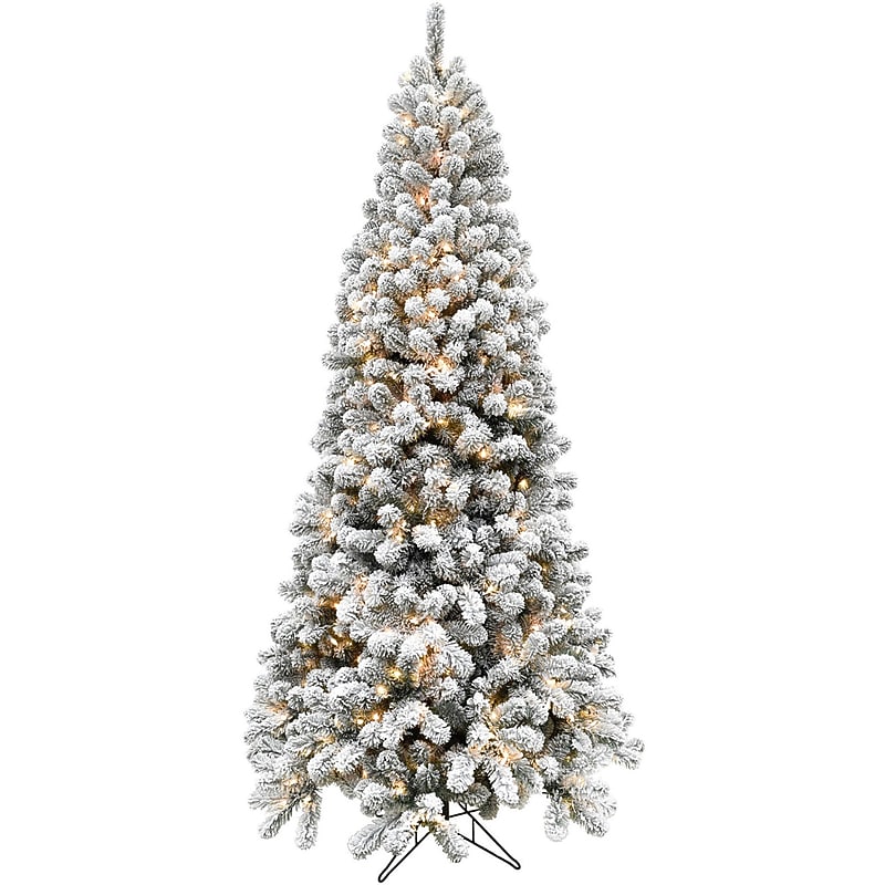 Fraser Hill Farm 12 ft. Flocked Alaskan Pine Pre-Lit Artificial Christmas Tree, 1700 Lights (FFAF012-3SN) image 1