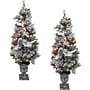 Fraser Hill Farm 4-Ft. Christmas Pre Lit Snow Flocked Porch Trees (FF048CHPT001-1SN/S2)~#|#~sp227539543_sc7