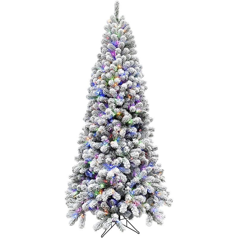Fraser Hill Farm 12 ft. Flocked Alaskan Pine Pre-Lit Artificial Christmas Tree, 1700 Lights (FFAF012-6SN) image 1
