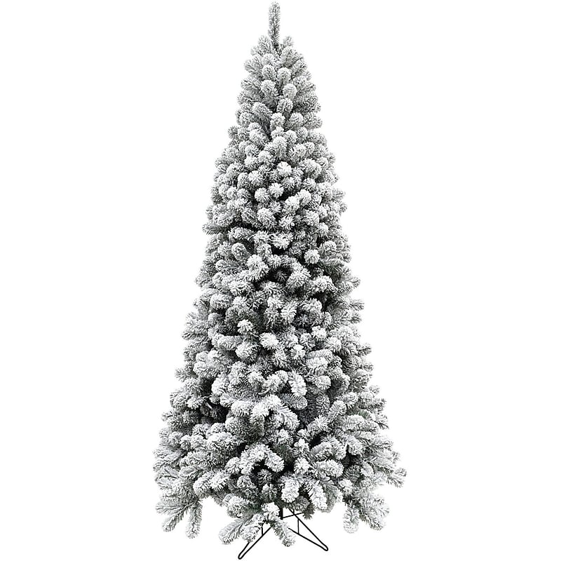 Fraser Hill Farm 10 ft. Flocked Alaskan Pine Artificial Christmas Tree (FFAF010-0SN) image 1