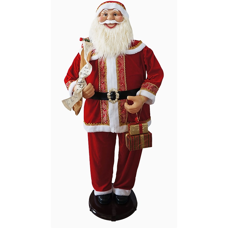 Fraser Hill Farm 58" Dancing Santa with Naughty & Nice List, Gifts, and Toy Sack (FASC058D-11RED) image 1