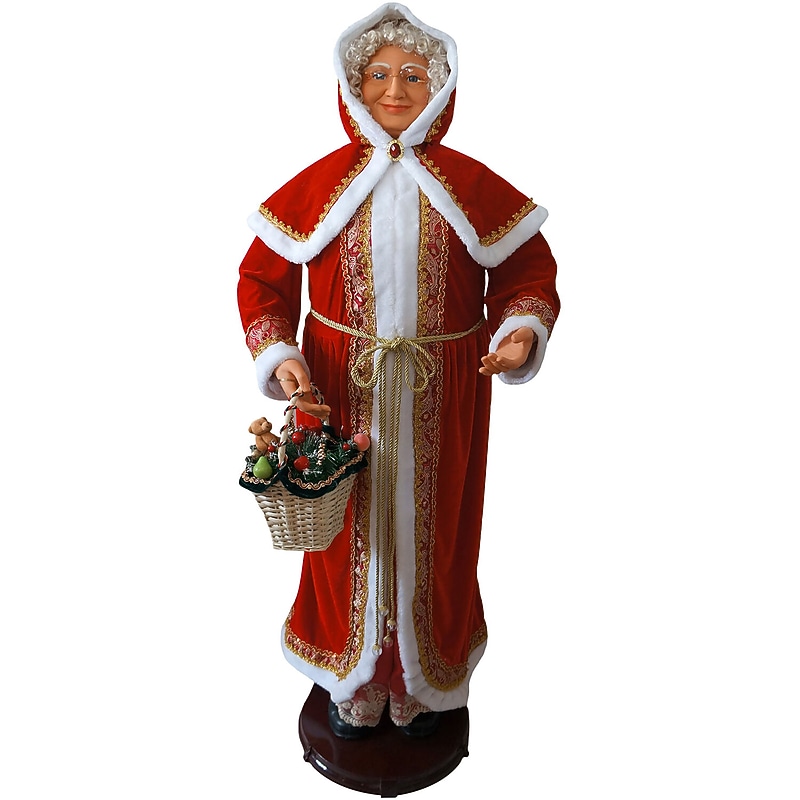 Fraser Hill Farm 58" Dancing Mrs. Claus Life-Size Motion-Activated Christmas Animatronic (FAMC058D-23RED) image 1