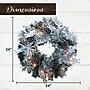 Fraser Hill Farm 24" Christmas Prelit Snow Flocked Wreath (FF024CHWR004-1SN)~#|#~sp227540087_sc7