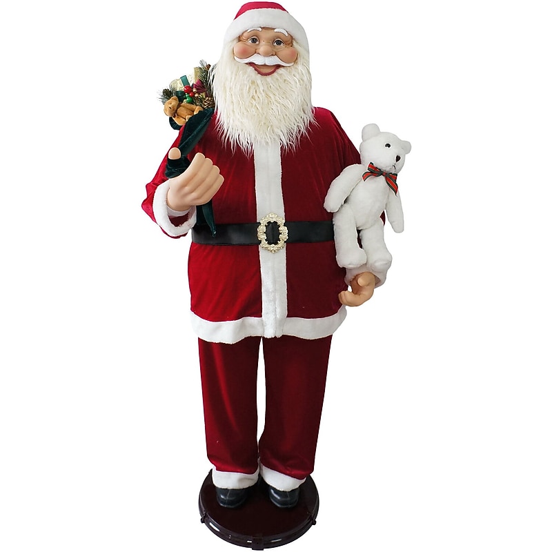Fraser Hill Farm 58" Dancing Santa with Bear (FASC058D-14RED) image 1