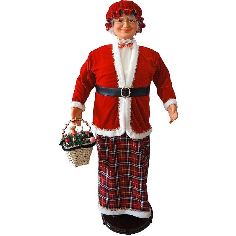 Fraser Hill Farm 58" Dancing Mrs. Claus with Basket (FAMC058M-13RED) image 1