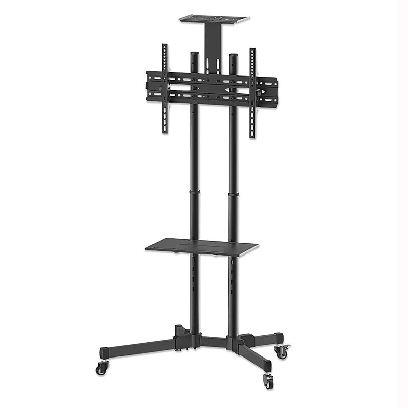 Manhattan Pedestal TV Stand, Screens up to 70", Black (461238) image 1