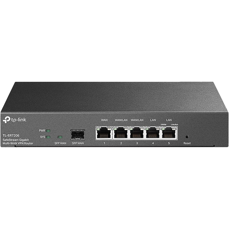 TP-Link Omada 6-Port Gigabit Ethernet VPN Managed Router, 6Gbps, Black (ER7206) image 1