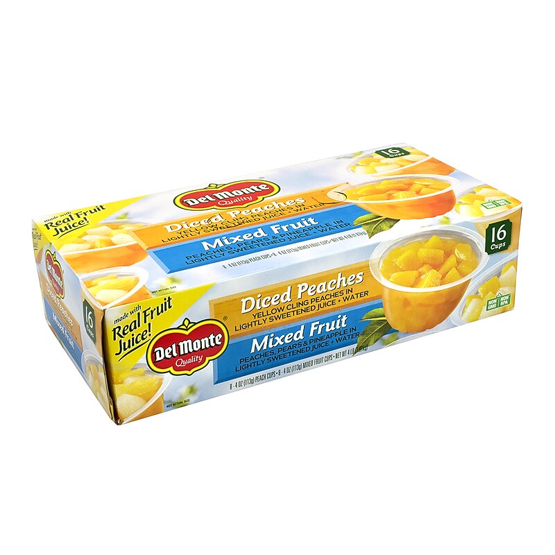 Del Monte Diced Peaches & Mixed Fruits Cup, 4 oz., 16/Pack (220-00744) image 1
