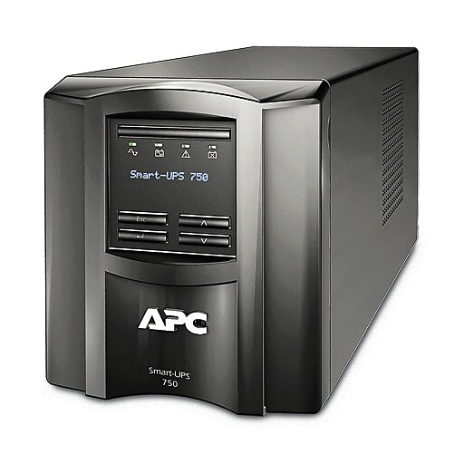 APC Series 750VA UPS with APC SmartConnect, 6Outlets, Black (SMT750C