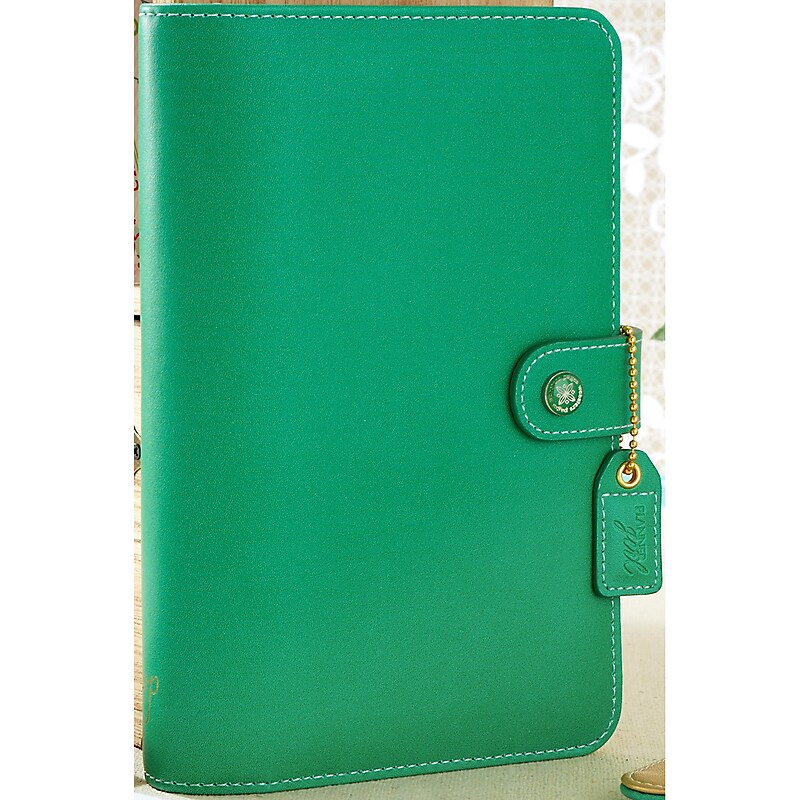 Webster's Pages Summer Green Color Crush Faux Leather Personal Planner Binder 5.25"X8" (WPCP001-SG) image 1