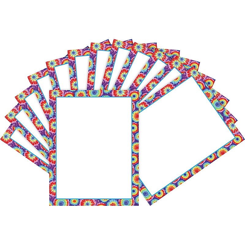 Barker Creek Tie-Dye Computer Paper, 8.5" x 11", 60 lbs., Multicolored, 100 Sheets/Pack (BC3607) image 1