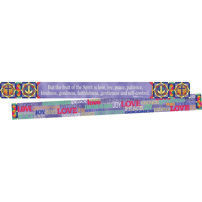 Barker Creek Double-Sided Border with Scripture, 35" x 3", Fruit of the Spirit, 24/Pack (BC3677) image 1