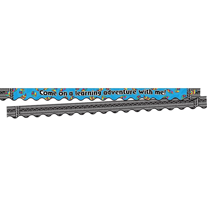 Barker Creek Double-Sided Scalloped Border with Quote, 36" x 2.25", Learning Adventure, 26/Pack (BC3701) image 1