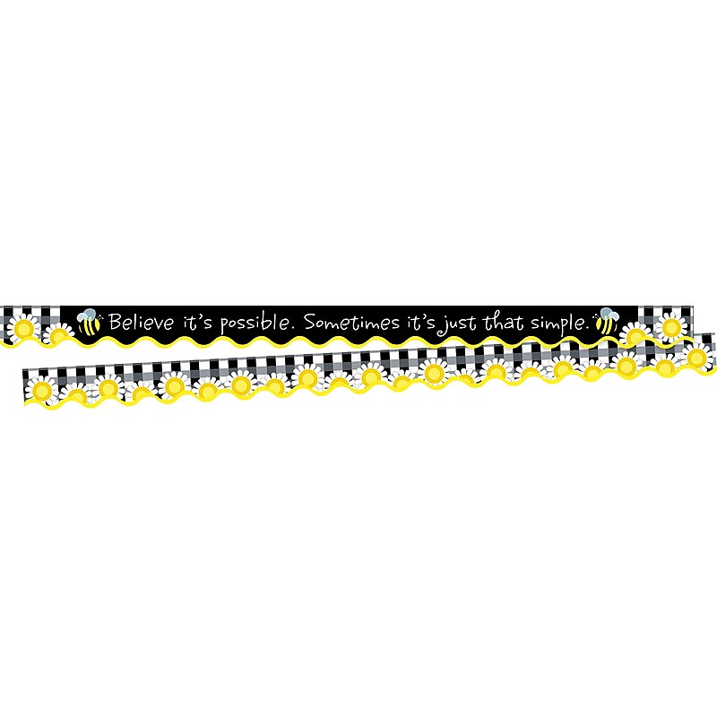 Barker Creek Double-Sided Scalloped Border with Quote, 36" x 2.25", Believe it's Possible, 26/Pack (BC3702) image 1