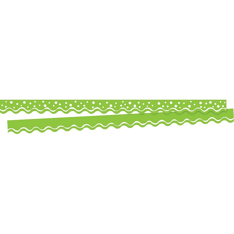 Barker Creek Double-Sided Scalloped Border, 36" x 2.25", Happy Lime, 26/Pack (BC3707) image 1