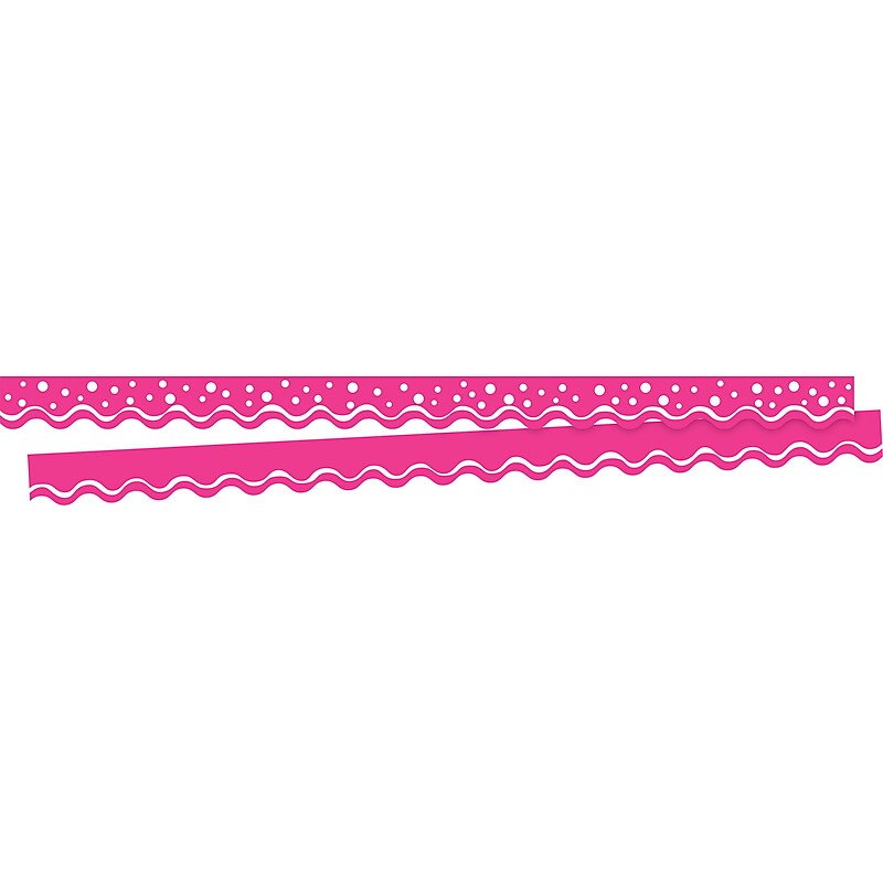 Barker Creek Double-Sided Scalloped Border, 36" x 2.25", Happy Hot Pink, 26/Pack (BC3708) image 1