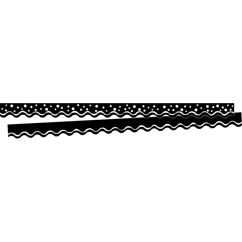 Barker Creek Double-Sided Scalloped Border, 36" x 2.25", Happy Black, 26/Pack (BC3710) image 1