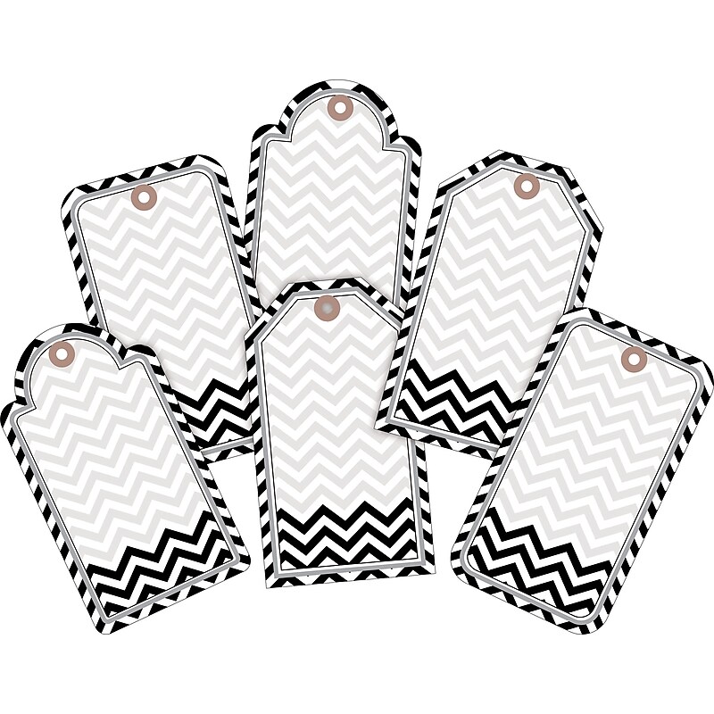 Barker Creek Chevron Black Tie Affair Double-Sided Accent 2-Pack, 72 Pieces/Set (BC3716) image 1