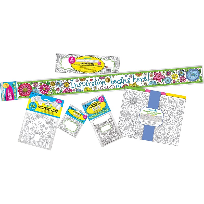 Barker Creek Color Me! In My Garden All Inclusive Décor Set, 171 Pieces/Set (BC3727) image 1