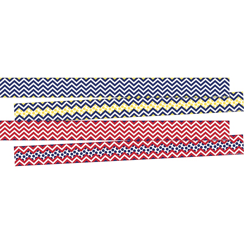 Barker Creek Double-Sided Border Set, 35" x 3", Chevron Nautical, 2 designs, 24/Set (BC3740) image 1