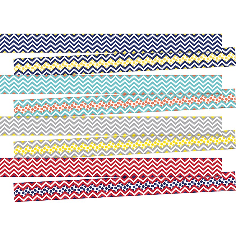 Barker Creek Double-Sided Border Set, 35" x 3", Chevron, 4 designs, 48/Set (BCP3530) image 1