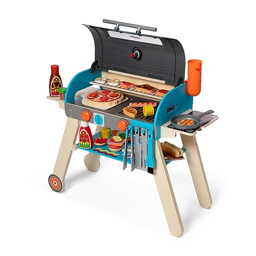 Melissa & Doug Wooden Deluxe Barbecue Grill, Smoker and Pizza Oven
