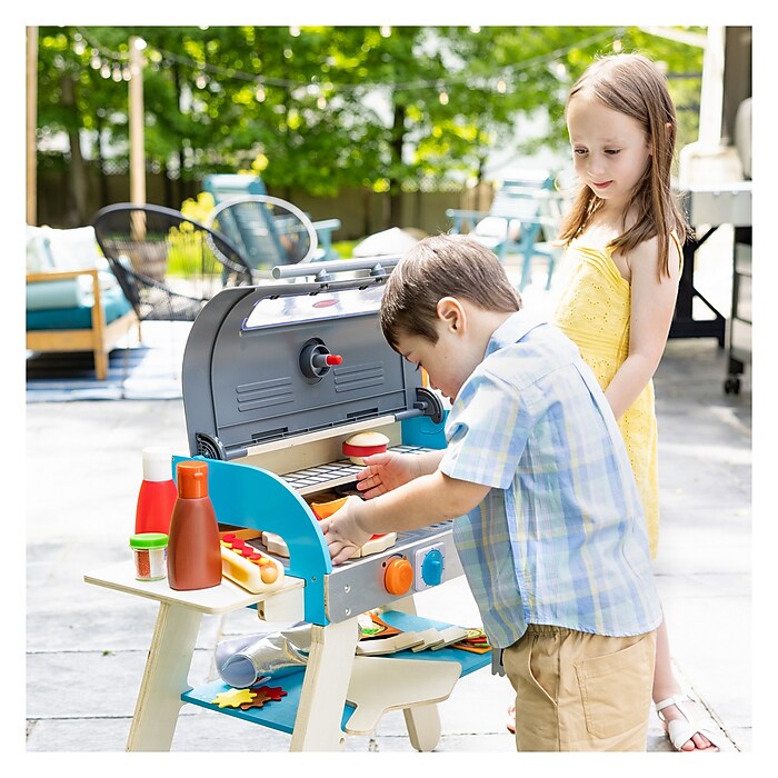 Melissa & Doug Wooden Deluxe Barbecue Grill, Smoker and Pizza Oven